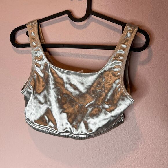 GAP Other - GAP Silver Metallic Velvet Sports Bra